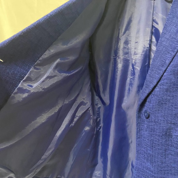 Joan Leslie Woman Blazer Jacket Blue Fully Lined Lightly Padded Shoulders 16W - Picture 7 of 8